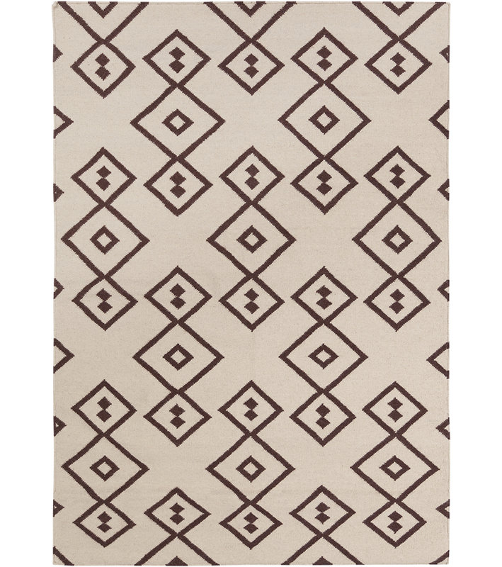 Tapis géométrique angulaire en laine tissé à la main Chyanna
