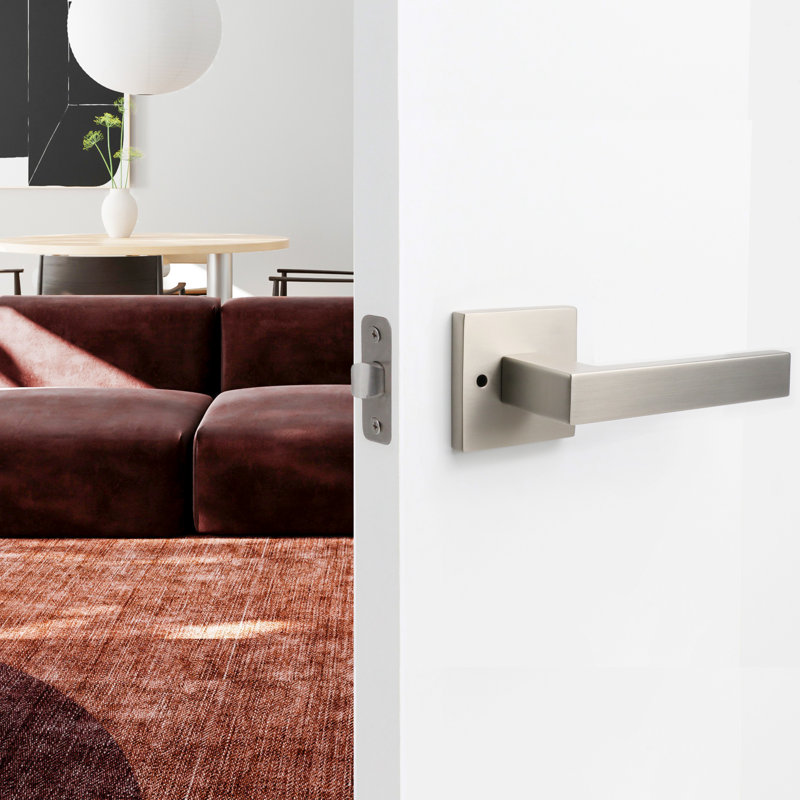 Poignée de porte intérieure Allen, Gauche, Nickel satiné, Intimité
