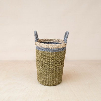 Olive Cylinder Vase Basket
