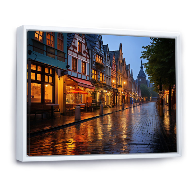 Marsenio Allemagne Dresde Baroque City II - reproduction, H 24 po x l 32 po x P 1 po, Cadre flottant blanc