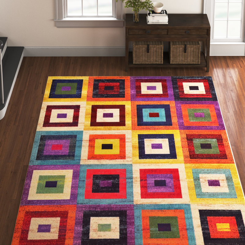 Jesusa Washable Geometric Indoor Rug, Rectangle 10'6" x 16'5"