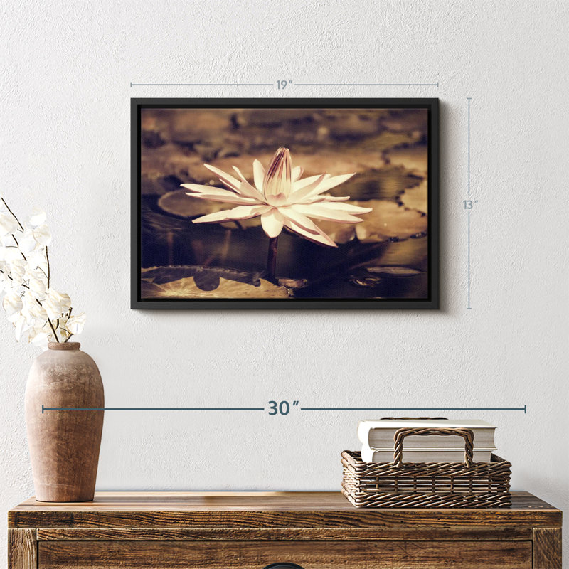 Floral et botanique "Fleur de lotus sépia", H 13 po x l 19 po