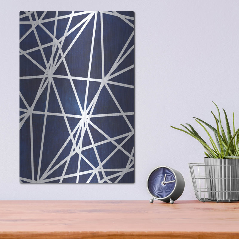 «Indigo Motif I» par Grace Popp, H 16 po x l 12 po