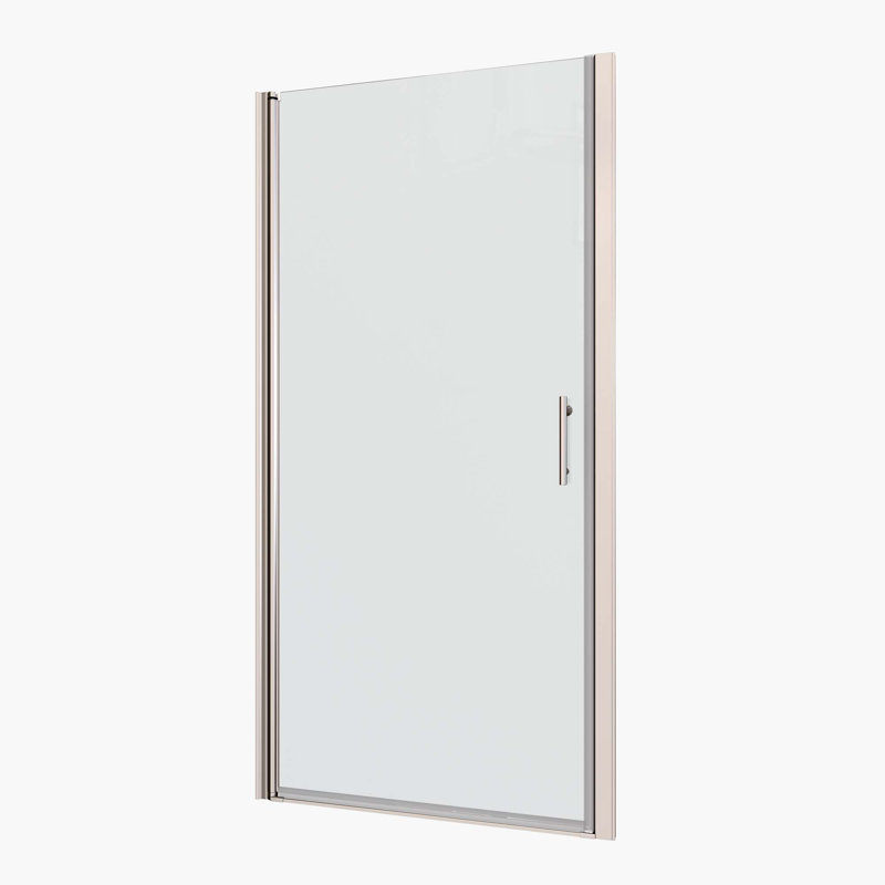 Porte de douche universelle pivotante, ouverte à l'extérieur, avec verre trempé de 1/4 po, Chrome chrome