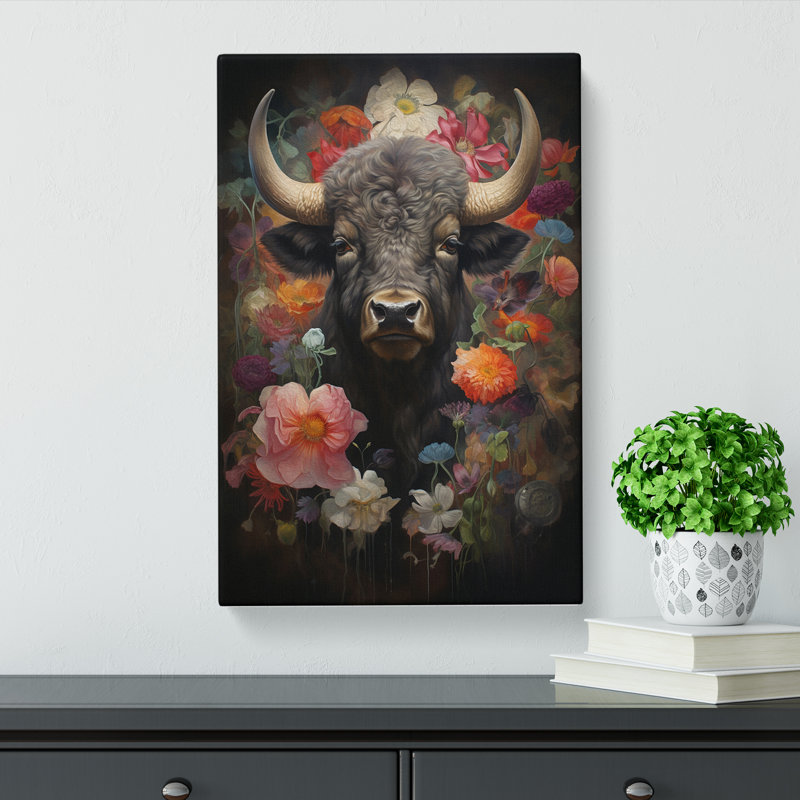 Buffalo Tachisme Art - Wrapped Canvas, 50cm H x 35cm W x 3cm D