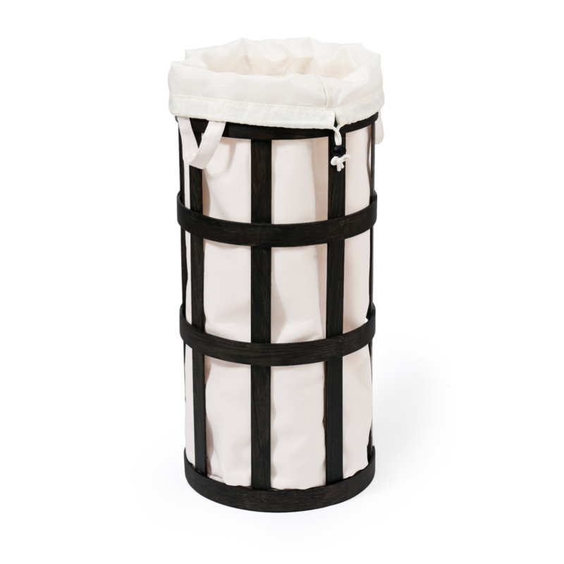 Wood Laundry Basket, Black