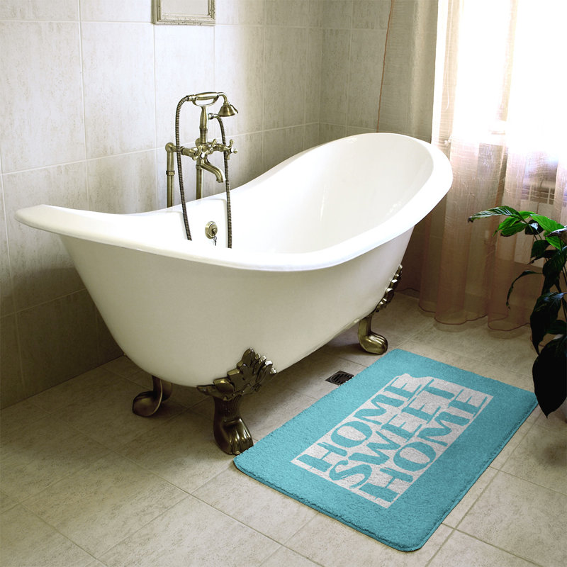 Memory Foam Non-Slip Bath Rug, 21" W x 34" L, Teal