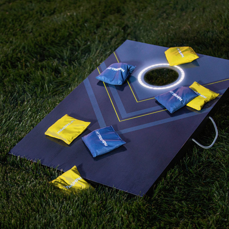 Triumph 2x3 Blue and Yellow LED Cornhole Set with Bean Bags