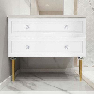 Alma 42.25" Wall Mounted Single Bathroom Vanity with Top