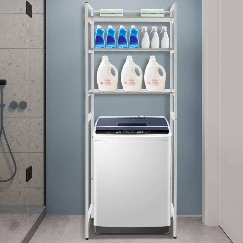 Étagère de salle de bain Irvan, Naturel / blanc