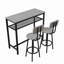 Ensemble de table de bar et de chaises, table carrée avec 2 tabourets, ensemble de pub pour 2 personnes, espace pour la cuisine, salle à manger, salon, salle de fête-1897042965