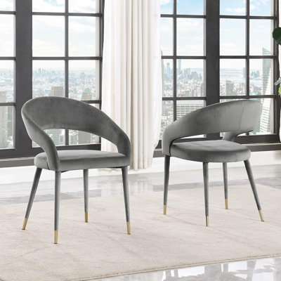 Farview 19" Velvet Upholstered Dining Side Chairs 