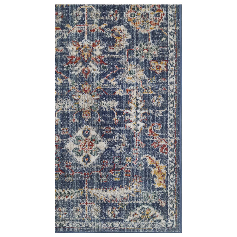 Oriental Machine-Made Blue Area Rug, Runner 2'8" x 10'