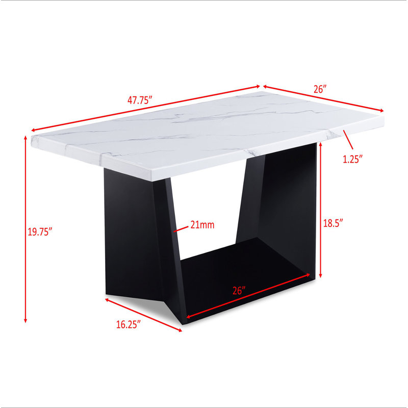 Ensemble de table basse moderne et moderne 3 pièces