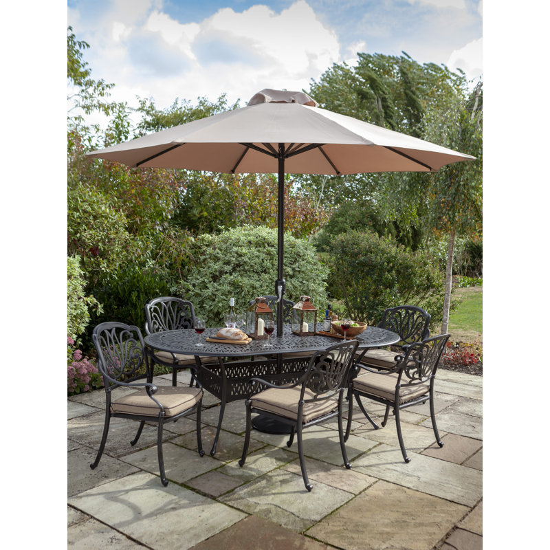Amalfi 6 Seat Oval Set, Bronze/Beige