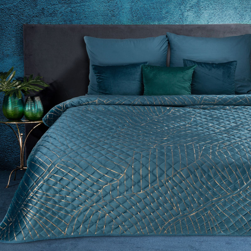 Potvin Polyester No Pattern Bedspread, 62" W x 72" L, 71" W x 64" L