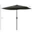 Parasol rectangulaire gris foncé de 6,5 pi x 10 pi. Auvent de table généreux pour l'extérieur. Protégé. Manivelle facile à utiliser et inclinaison réglable. Évent pour une organisation stable