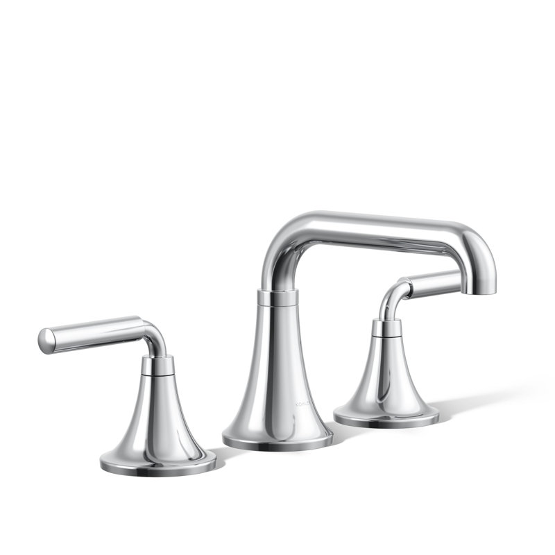 Tone Widespread Bathroom Sink Faucet, Three-Hole Bathroom Faucet with Clicker Drain, 1.2 GPM, Polished Chrome