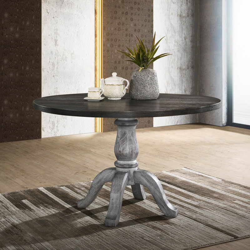 Ensemble de salle à manger 5 pièces, table à piédestal ronde avec 4 chaises