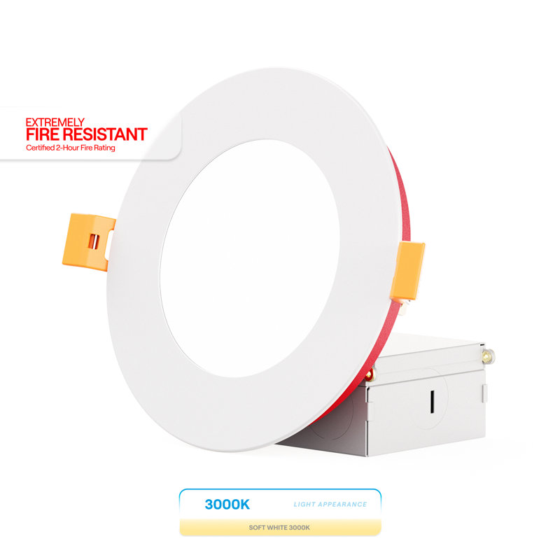 Ensemble de plafonniers encastrés à DEL de 4 po Infibrite Thin, Quatre pouces, 3000 K, Blanc