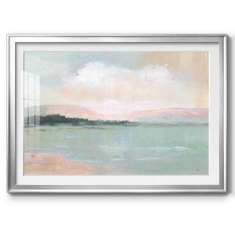 «Distant Shore», impression sur papier encadrée, H 15 po x l 21 po x P 1,5 po, Argent