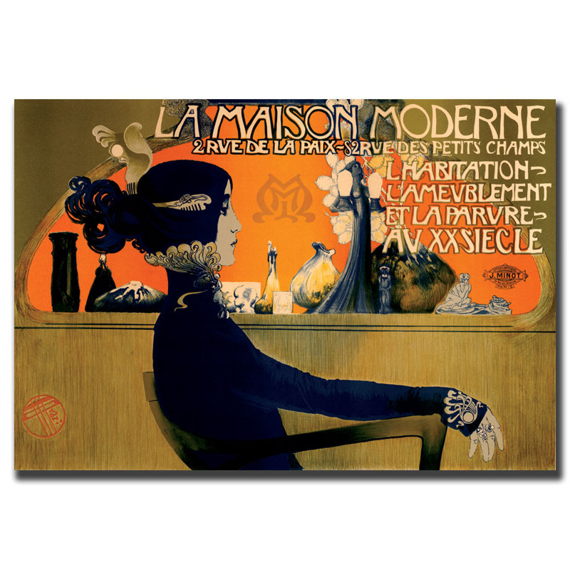 « la maison moderne », affiche rétro sur toile tendue encadrée
