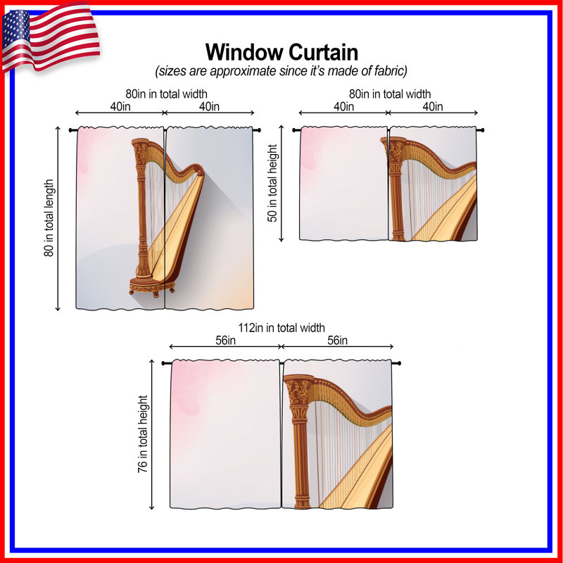 Rideaux de fenêtre Harp Ornate, Transparent, 40 po x 82 po - 2 panneaux