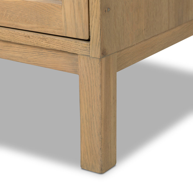Alessio Left Nightstand-Aged Natural Oak, Natural Oak, Left