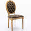 Chaises hautes de salle à manger avec mousse à haute densité et intérieur à ressorts en acier, brun, de 2 chaises en cuir d'unité centrale brunes, 2, structure en bois massif, décoration de boucle tirée à la main sur le siège-492433532