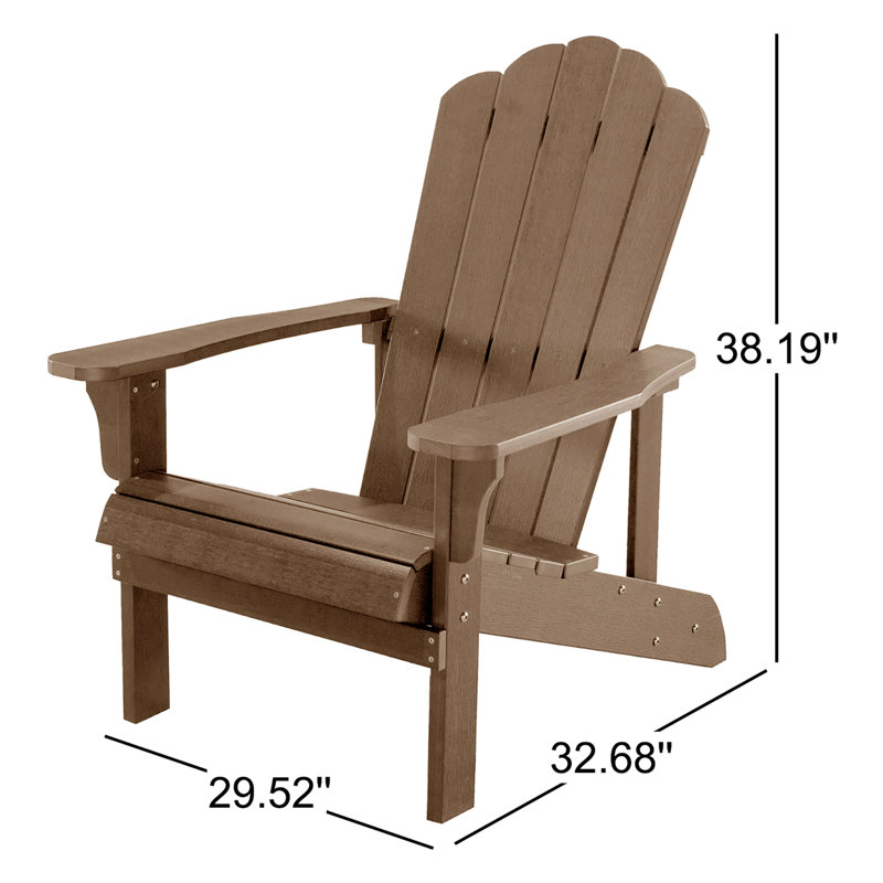 Chaise Adirondack en plastique Clarence, Brun