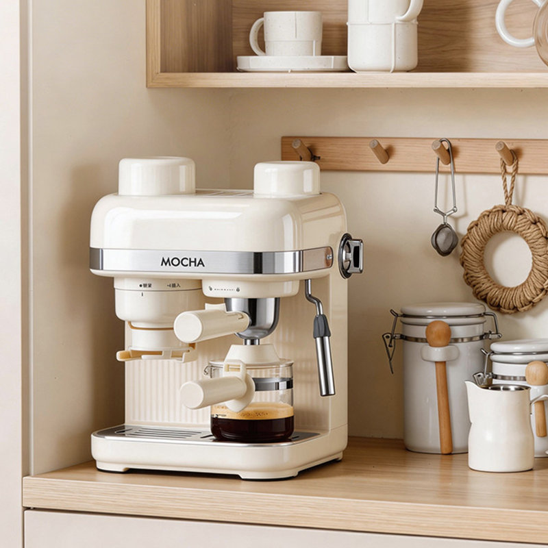 Machine à café expresso et américain semi-automatique compacte pour la maison, avec broyeur intégré