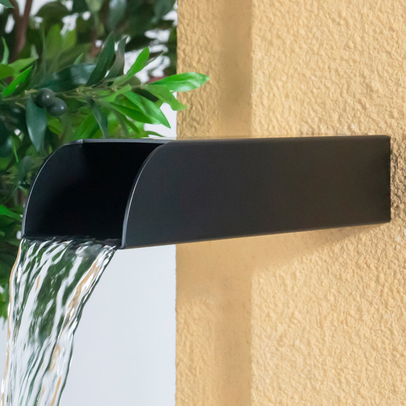 316 Stainless Steel Scupper Spout, 6x4 Inch Spillway with 16 Inch Projection & Anti-Splash Baffle, for Pool, Pond, Waterfall Wall, Fountain Water Feature