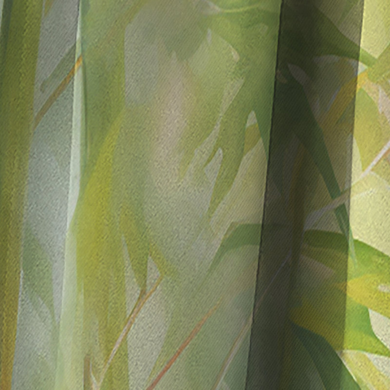 Bamboo Romantic Dream IV - Bamboo Curtain - Blackout Floral Curtain - 1 Panels, 52" W x 63" L