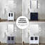 42 po Meuble-lavabo bleu marine W pour salle de bain avec armoire latérale, robinet et miroir 28 po, comptoir en céramique blanche - robinet de baignoire propriété, miroir long mural-794937028