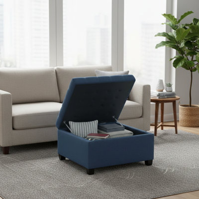 Quilted Cushion Multi-Function Storage Stool