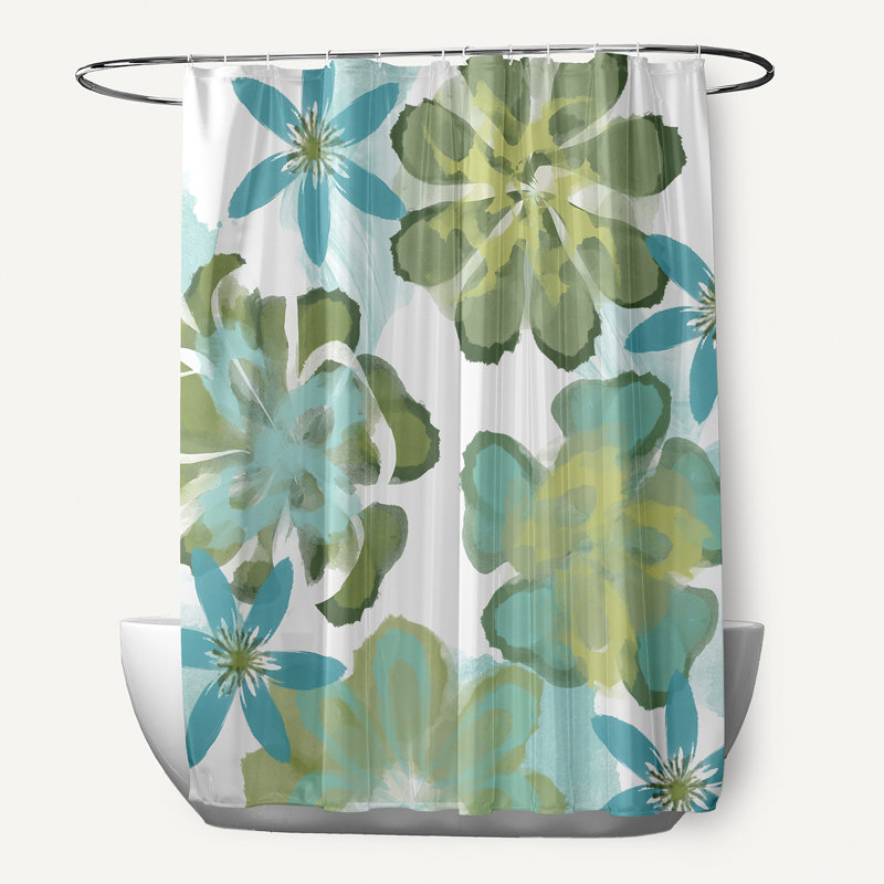 Rideau de douche simple Miki, Aigue-marine