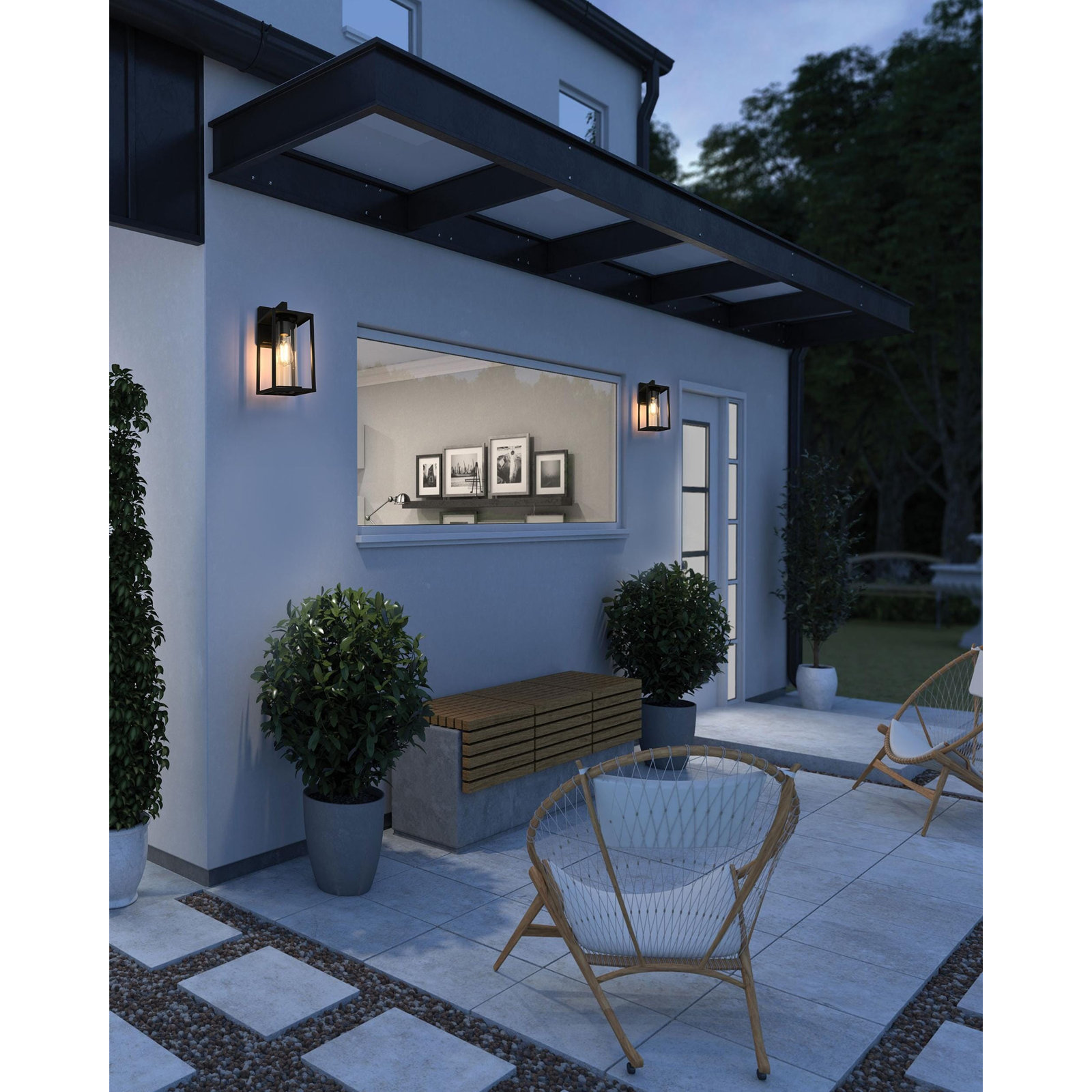 Outdoor Sconce, 13.5" H x 6" W x 7.5" D