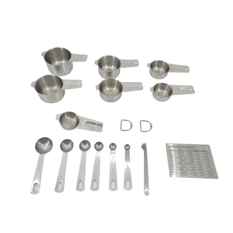 Vita Saggia 13 -Piece Stainless Steel Measuring Cup And Spoon Set