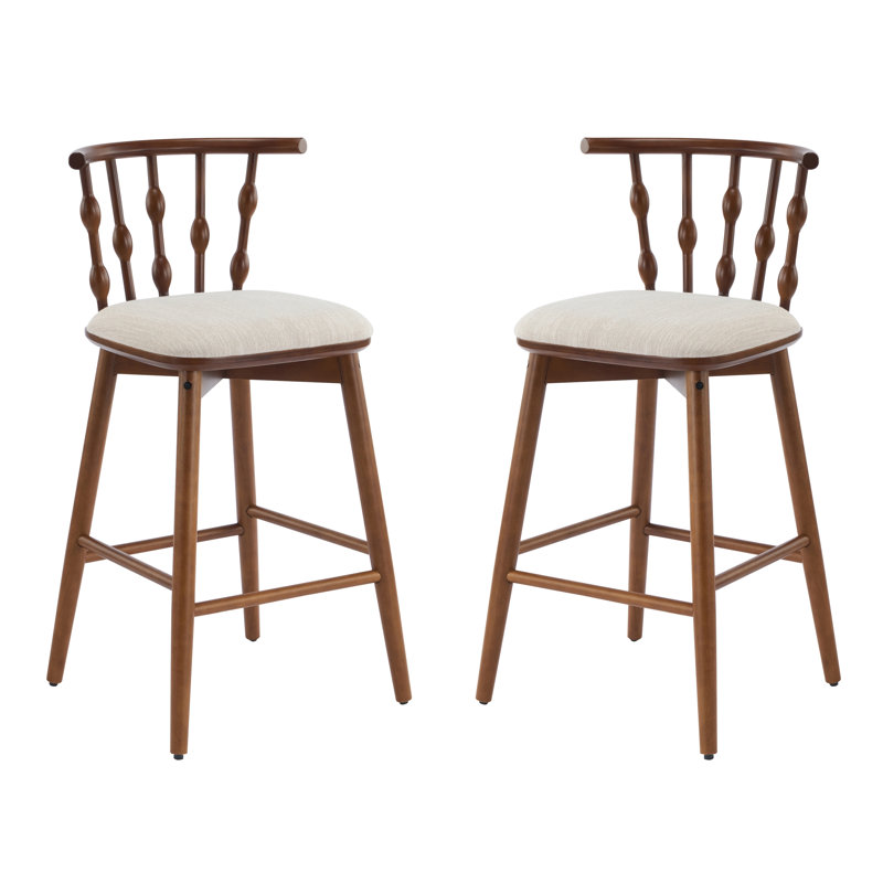 Tabourets de bar rembourrés Demarco, Noyer