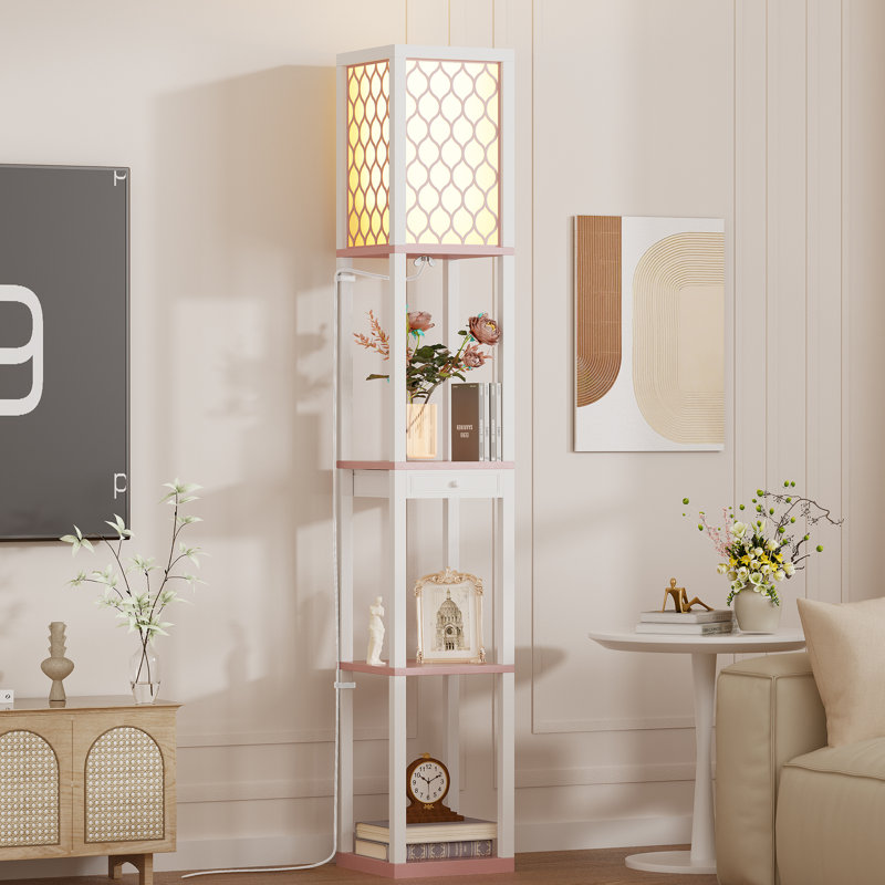 Shoe Rack, 135.5cm H x 26.5cm W x 30cm D, Pink/White