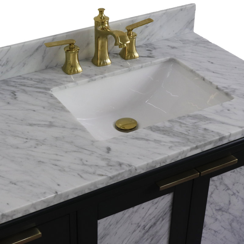 Ensemble de meuble-lavabo simple 43 po avec miroir Schreck, Gris foncé