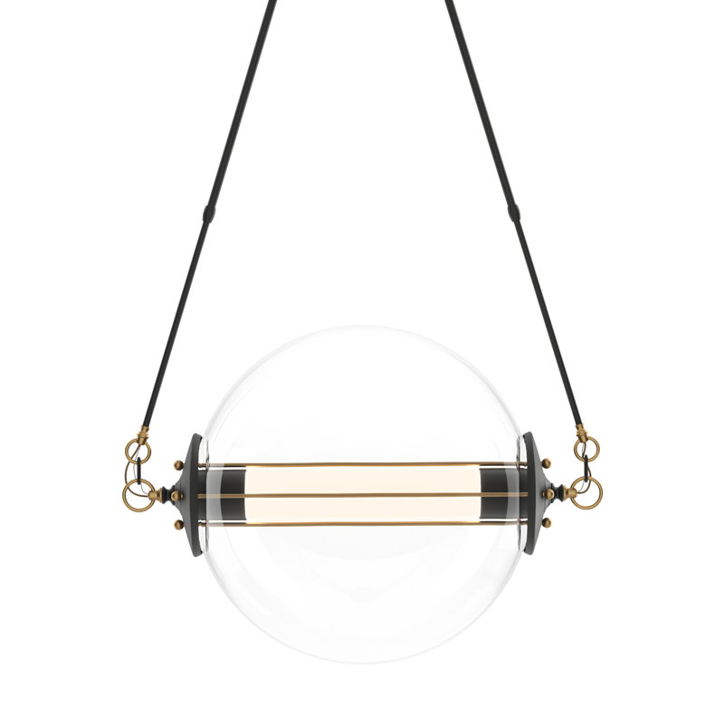Otto 2 - Light Unique Globe Chandelier, Clear with Frost, 69.7" H x 28.4" W x 20" D