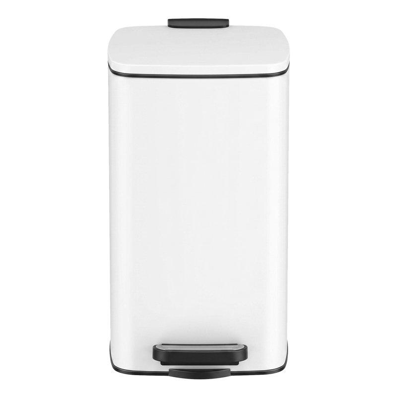 19.5x24x25.5cm Steel Kitchen Trash Can, White
