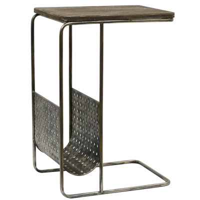 Table C en métal avec rangement
