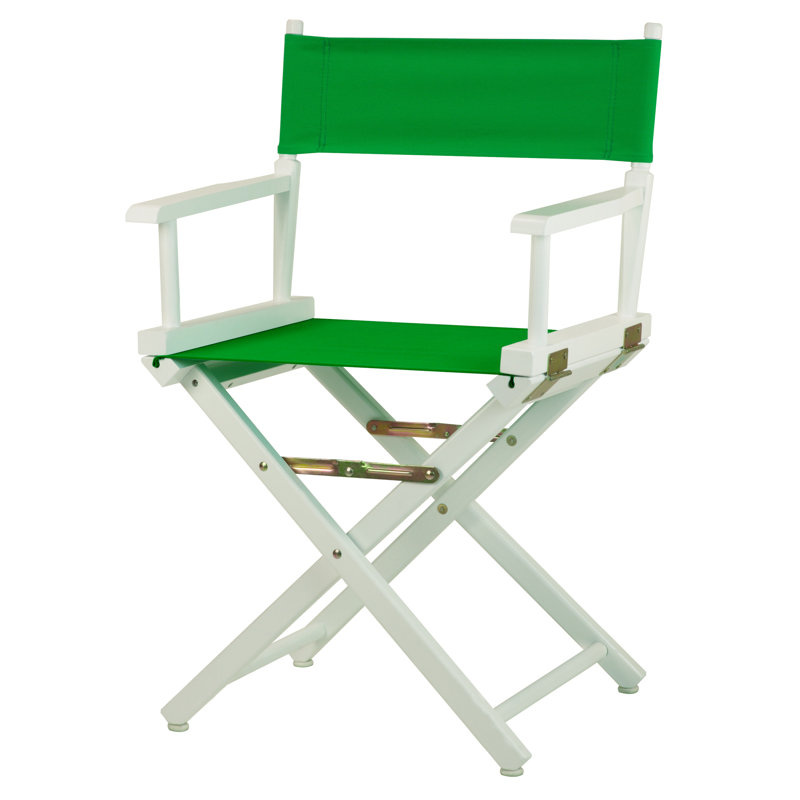 Chaise de réalisateur pliante 18 po, Vert, Blanc