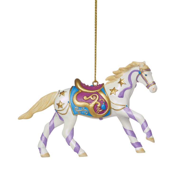 Ornement de Noël suspendu traînée de poneys 2,4 pi