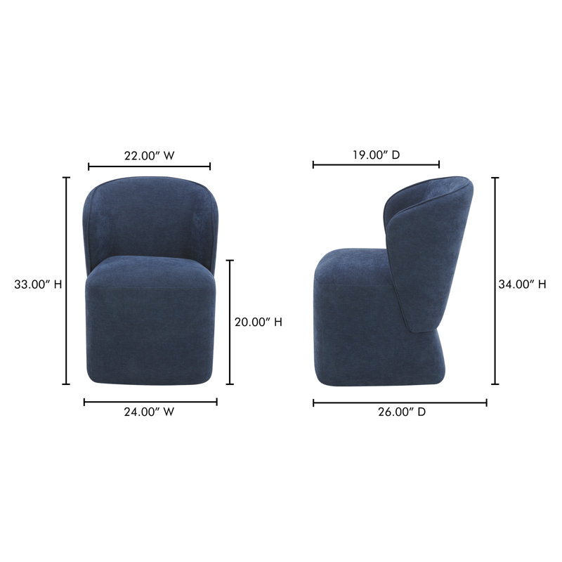 Angeliah Upholstered Parsons Chair, Midnight Navy