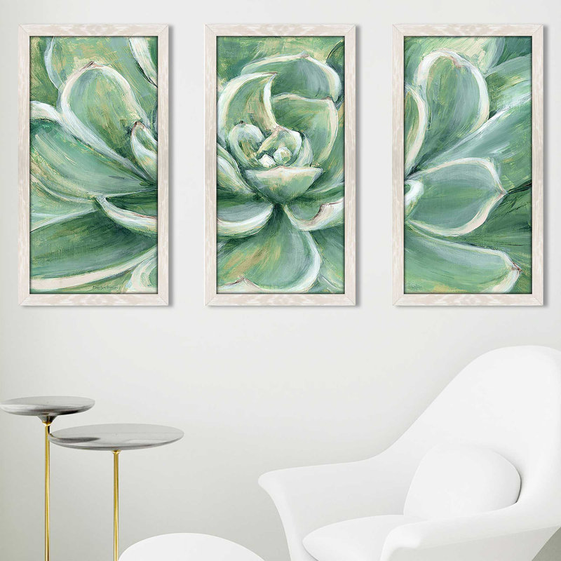 "Succulent", reproduction sur acrylique 3 pièces, H 25,5 po x l 40,5 po x P 1 po