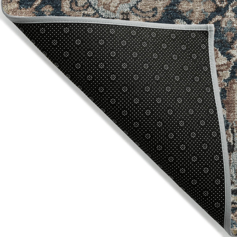 Tapis intérieur / extérieur taupe 8 pi x 10 pi bleu et beige