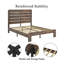 Cadre de lit grand, cadre de lit plateforme en bois, silencieux, aucun sommier nécessaire et outil d'assemblage facile, grand rangement sous le lit, brun foncé